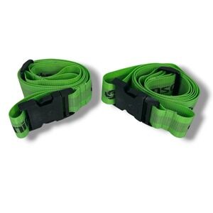 Lot Of 2 Samsonite Luggage Strap Green Easy To See Adjustable Recently Washed